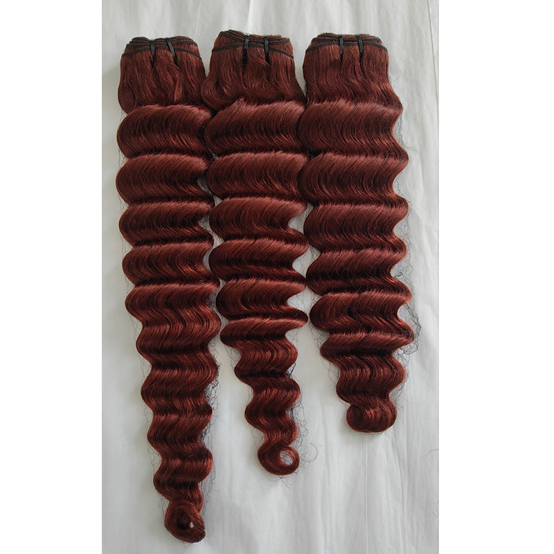 Brazilian Human Hair 3 Bundles Loose Deep 33# Color Curly Peruvian Indian 10A Hair Products 10-30inch Thirthy-three Colorful