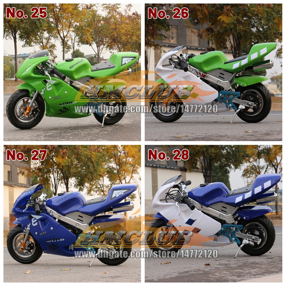 40Colors Real 2-Stroke 49 50 CC Mini Motorcycle OFF-Road Superbike Mountain Race Gasoline Pocket Bike Small Buggy Street MOTO Racing Autocycle Kids To