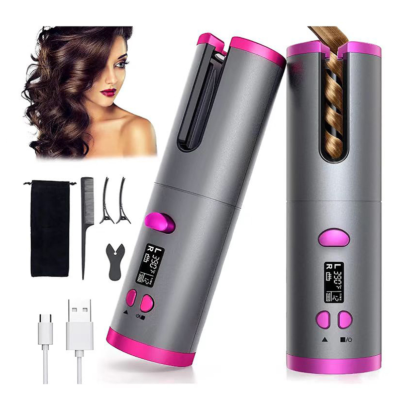 Hair Wavy Curlers Wireless Styg Tools Automatic Rotary Design Crimper Professional Rotating Looper Crimping Battery Charging