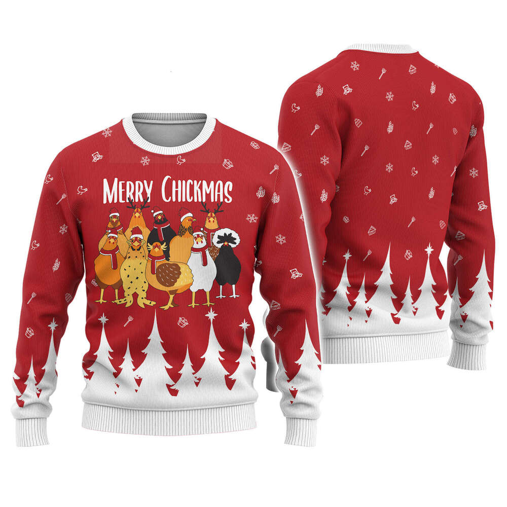 2024 New European American Round Neck Christmas 3D Men's and Women's Printed Hoodie