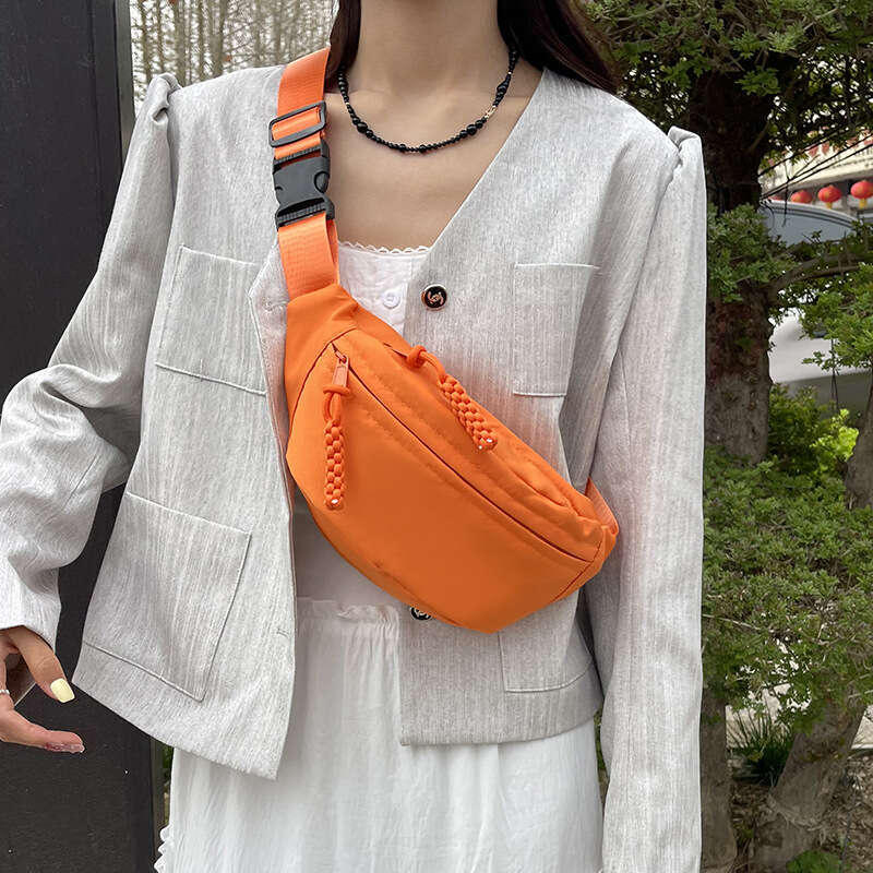 Crossbody Chest Canvas Casual Bag, Women's New Trendy Summer Sports Niche Versatile Ins Fashionable Waist Bag B1