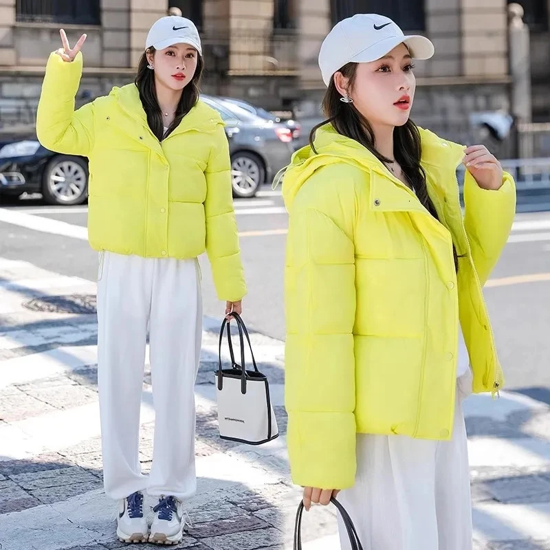 2024 Winter Hooded Jacket Women Down Cotton Parkas Female Casual Loose Warm Cottonpadded Coat Ladies Parka Overcoat 241120