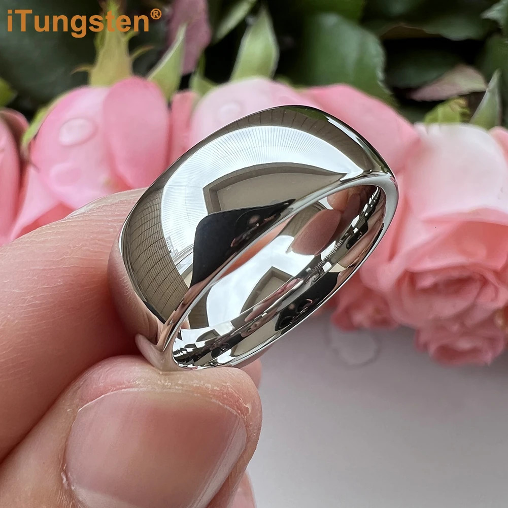 iTungsten 2/3/4/5/6/7/8/10mm White Tungsten Couple Ring for Men Women Nice Engagement Wedding Band Shiny Polished Confirm Fit 241202