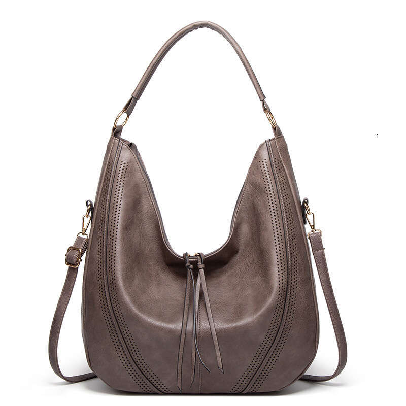 Fringe Hollowed-Out Shoulder Casual Bag Women's Tote Bag Burst Full Pu Leather Texture Independent Designer