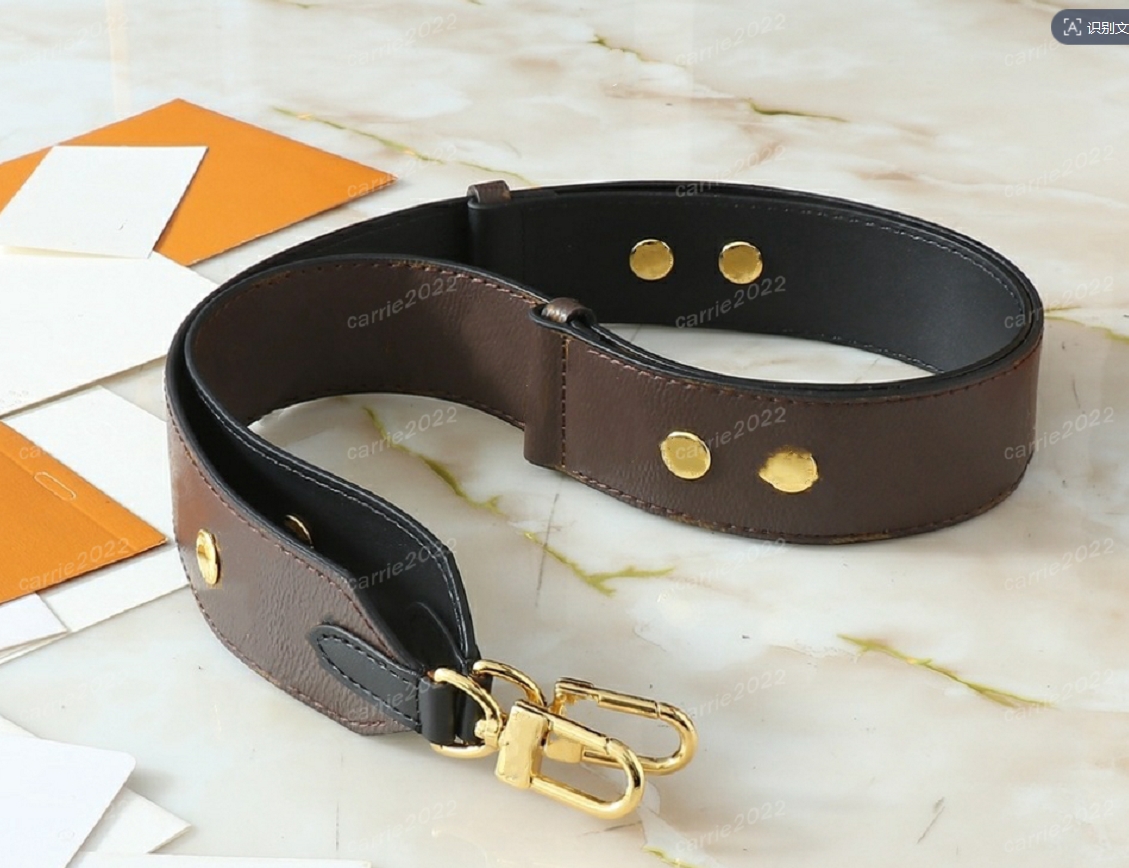 26ss Designer Women Mon Bag Accessories Strap France Letters Printed Handbag Straps Lady Cross Body Leather Metal Hardware Belt Leather straps Brown