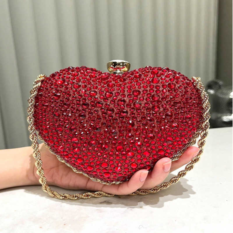 Love Diamond Bag Spring New Women's Fashion Chain Inlaid Diamond Single Shoulder Crossbody Handbag 241202