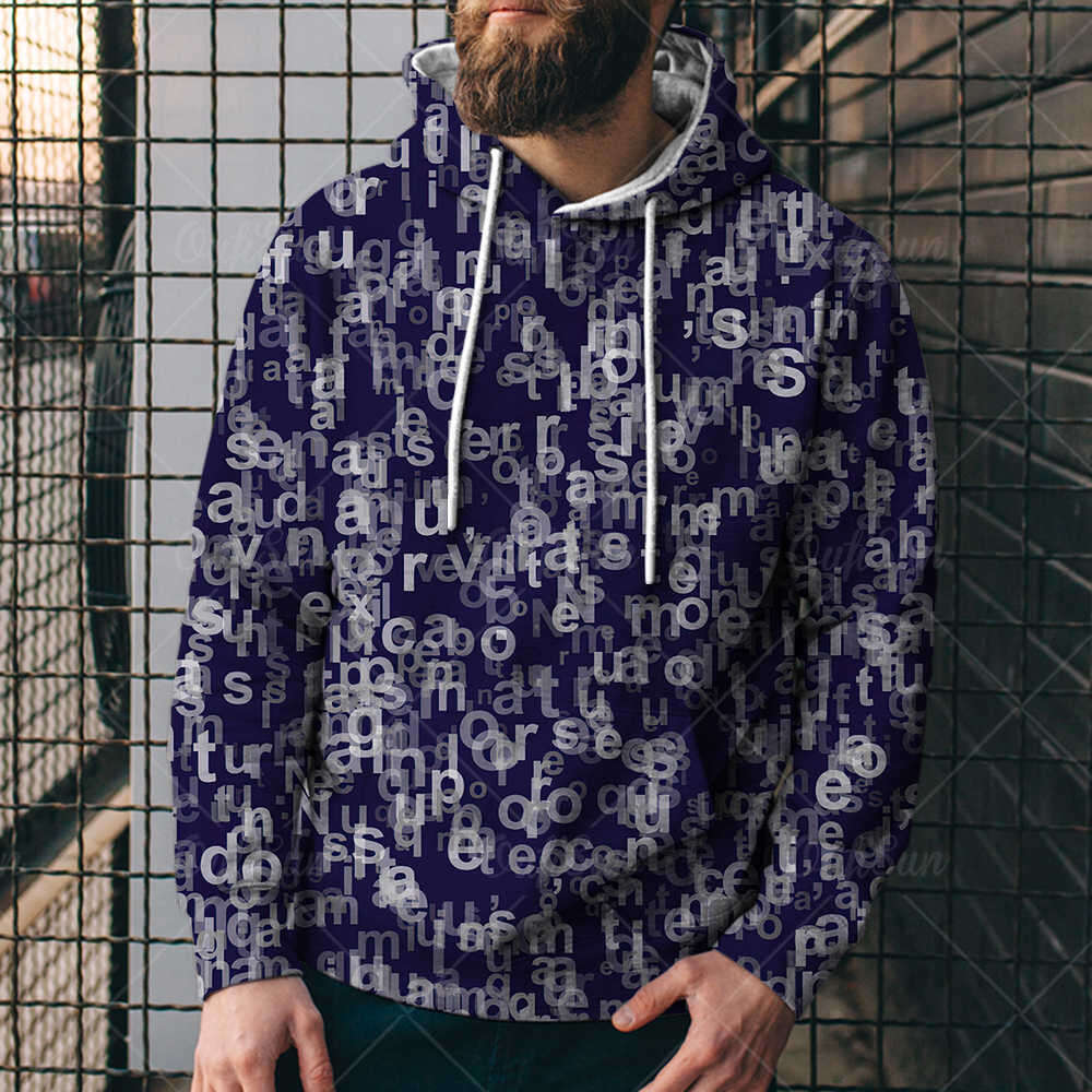 New for autumn and winter men's wear, 3D digital printed casual loose skull hoodie