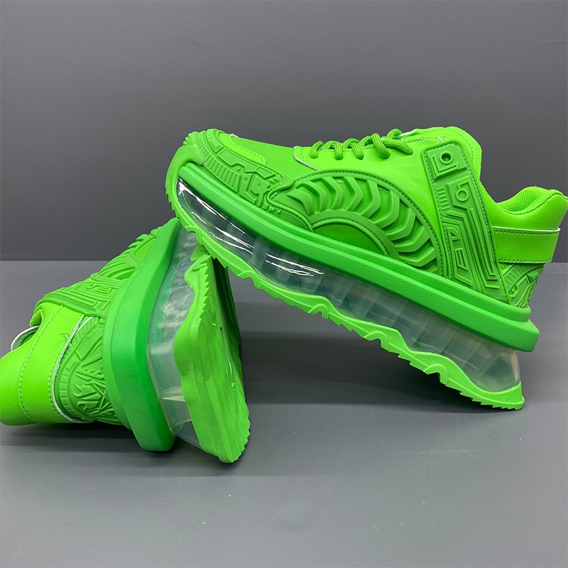 Sneakers Chunky Men Fashion Casual Microfiber Leather Mesh Breathable Height Increased Flat Platform Air Cushion Running Shoes 6004 b0ea