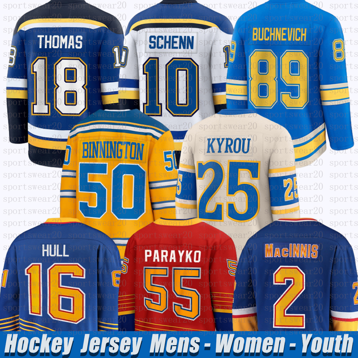 18 Robert Thomas stl hockey jersey blues jersey Kyrou Pavel Buchnevich Binnington Brayden Schenn Dylans Holloway Jake Neighbours Brett Hull Wayne Gretzky jerseys