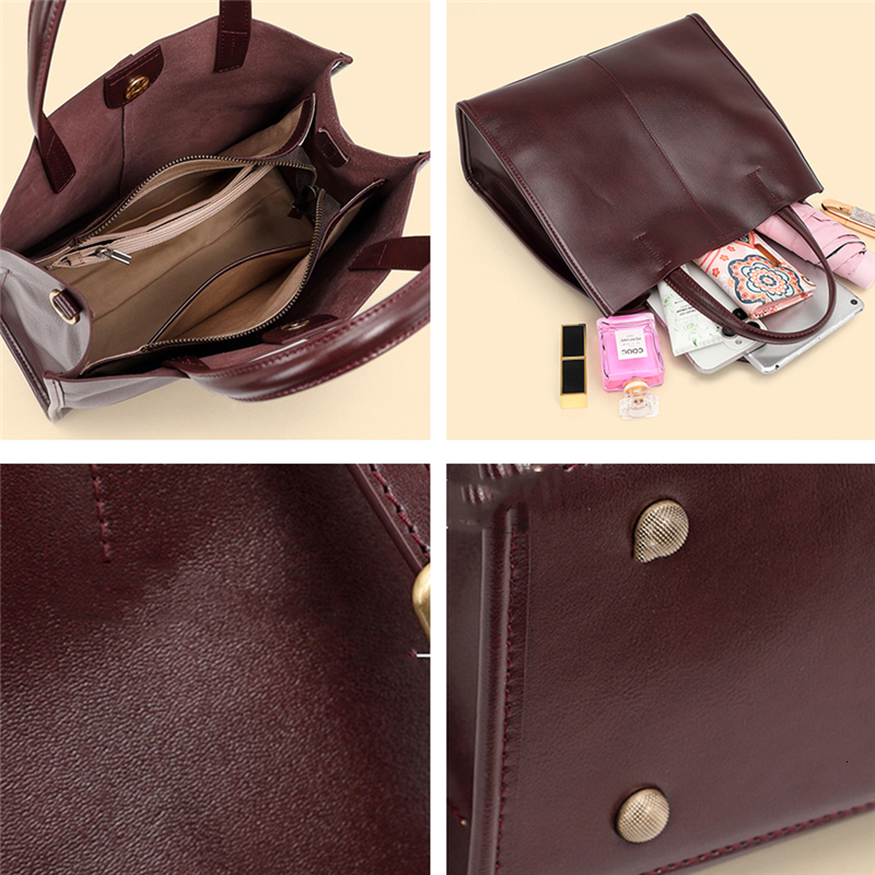 Toptrends Genuine Leather Vertical Tote Handbags For Women 2024 Winter Designer Large Capacity Ladies Shoulder Crossbody Bags