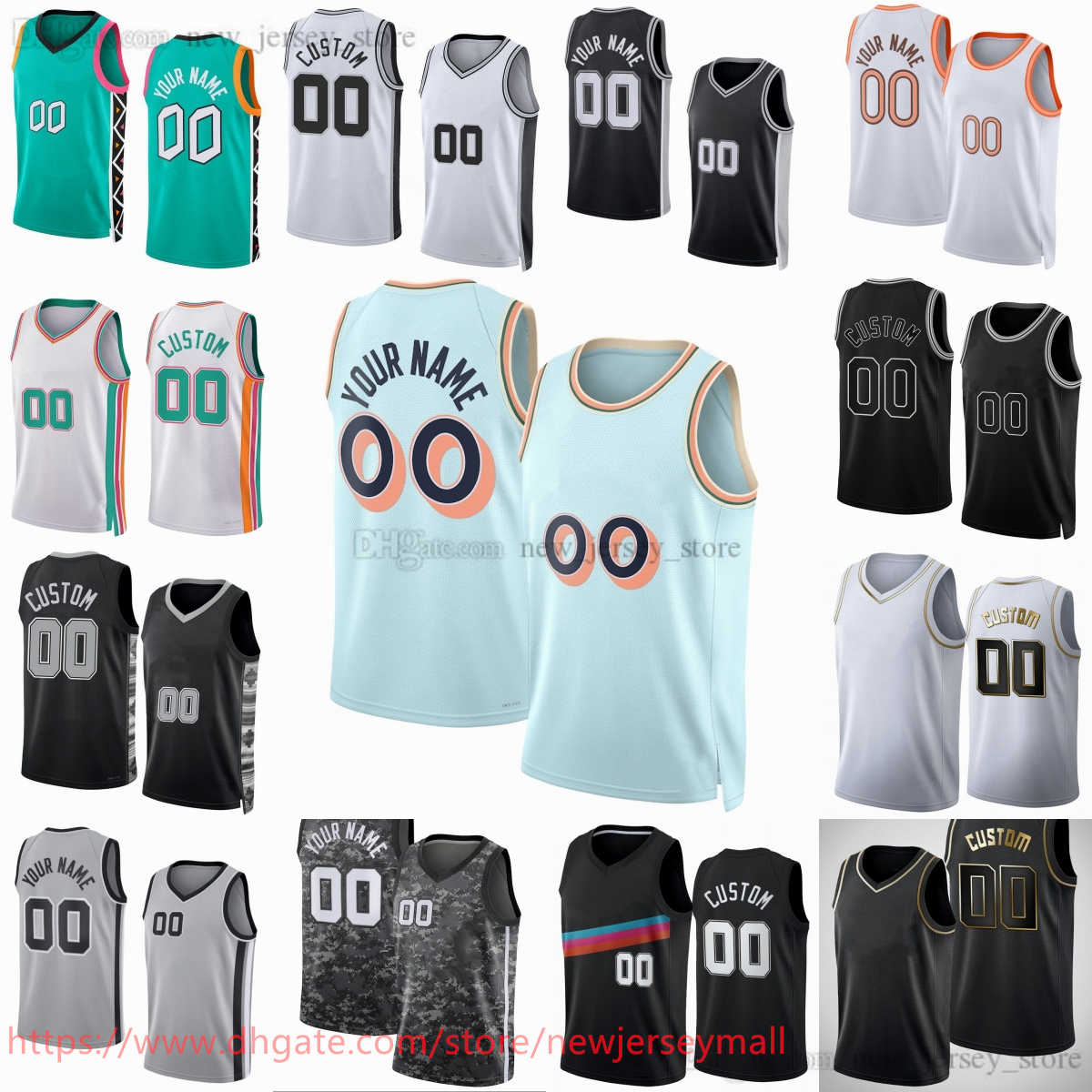 2024-25 Custom 1 Victor Wembanyama Printed Basketball Jersey Chris Paul Fox Devin Vassell Jeremy Sochan Keldon Johnson Malaki Branham Stephon Castle Jerseys Shorts