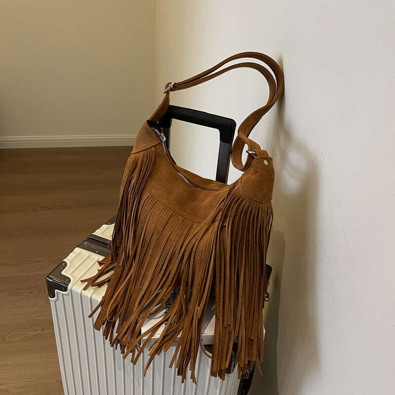 Frosted Tassel Europe Leather Retro Crossbody Bag Women's Bags