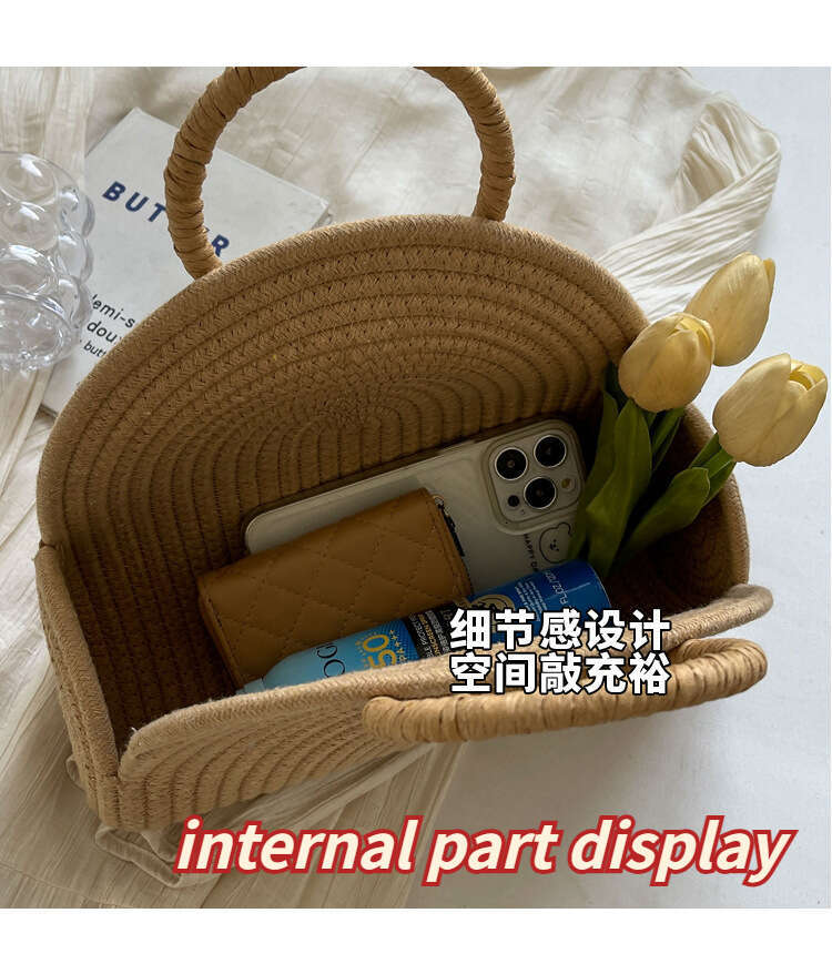 Ladies' beach tote bag, straw beach vacation beach bag, camping and Western multifunctional woven bag