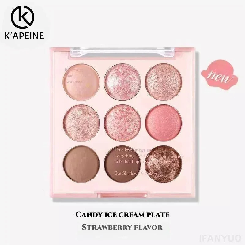 Ice Cream Eyeshadow Palette Korean Eye Makeup Long Lasting Glitter Rose Blush Purple Shadows Women Cosmetics 241118