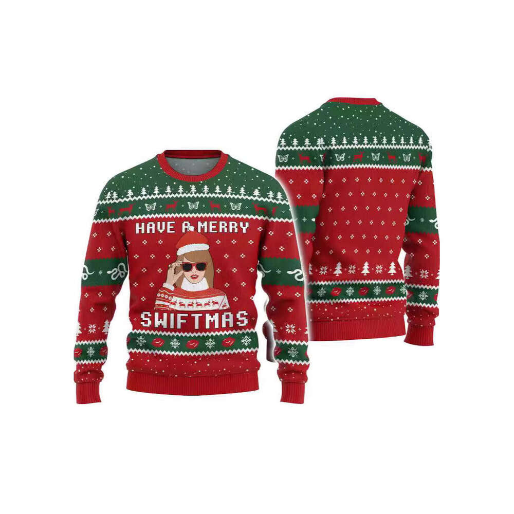 2024 New European American Round Neck Christmas 3D Men's and Women's Printed Hoodie