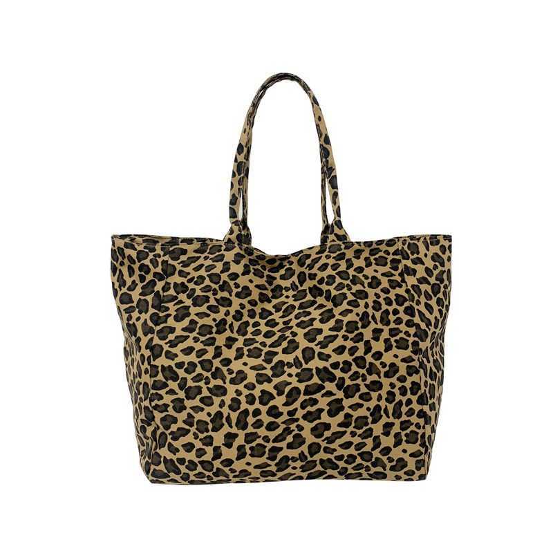 Leopard print canvas commuting bag for women new fashion handbag, large capacity single shoulder mommy bag, crossbody tote bag 241202