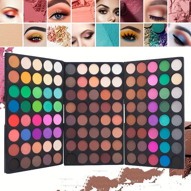 120 Color Makeup Eyeshadow Platte with 8 Bruses Cosmetics Durable Waterproof Matte Palette Eye Shadow Plate 241118