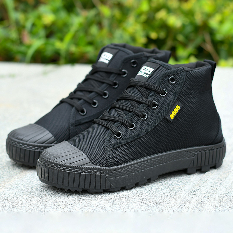Training Wear wear-resistant yellow rubber canvas construction labor protection cloth shoes
