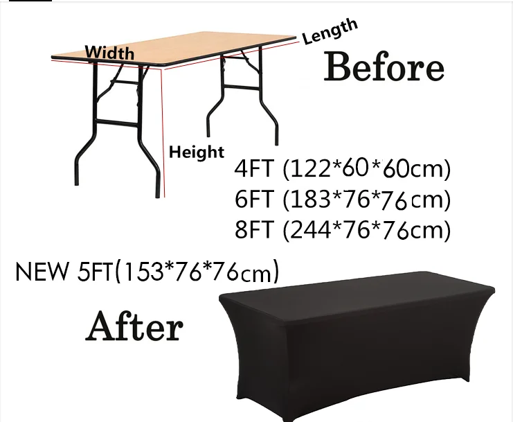 Rectangular Tablecloths Spandex Stretch Table Cover For Wedding Hotel Home Event Party Decoration HAORUI 31