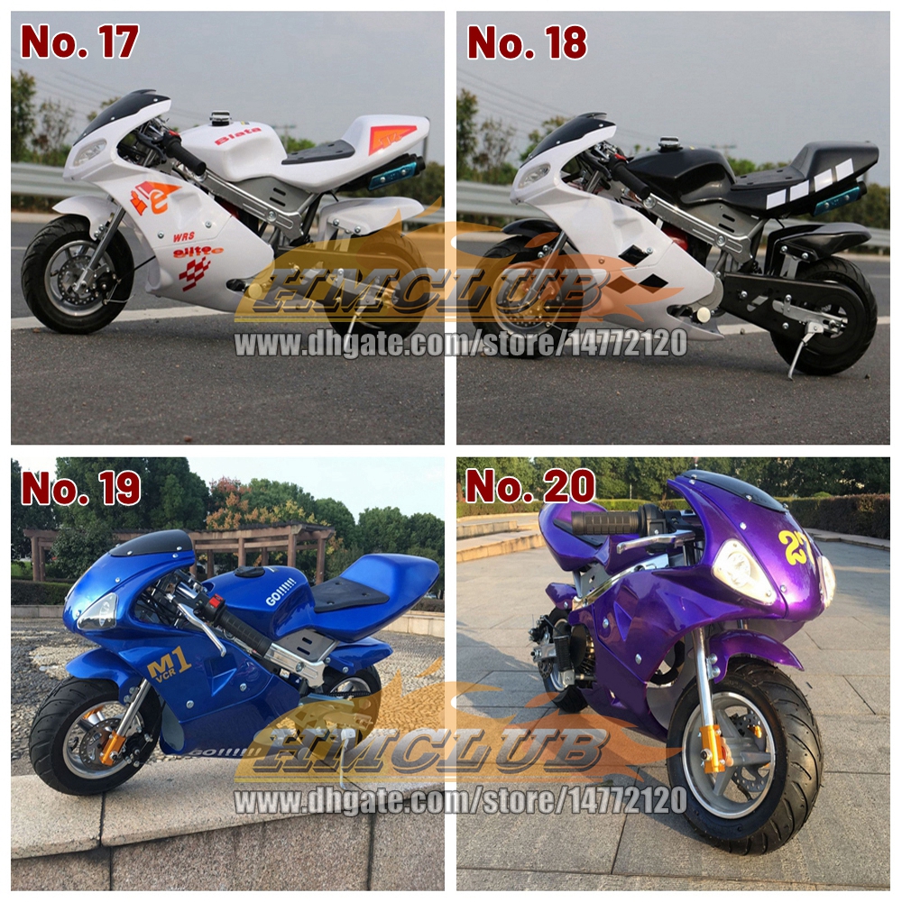 40Colors Real 2-Stroke 49 50 CC Mini Motorcycle OFF-Road Superbike Mountain Race Gasoline Pocket Bike Small Buggy Street MOTO Racing Autocycle Kids To