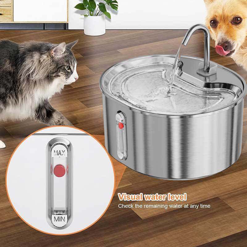 Large Capacity 3.2L Smart Pet Circulating Water Dispenser Stainless Steel Pump Electric Water Fountain for Dog and Cats