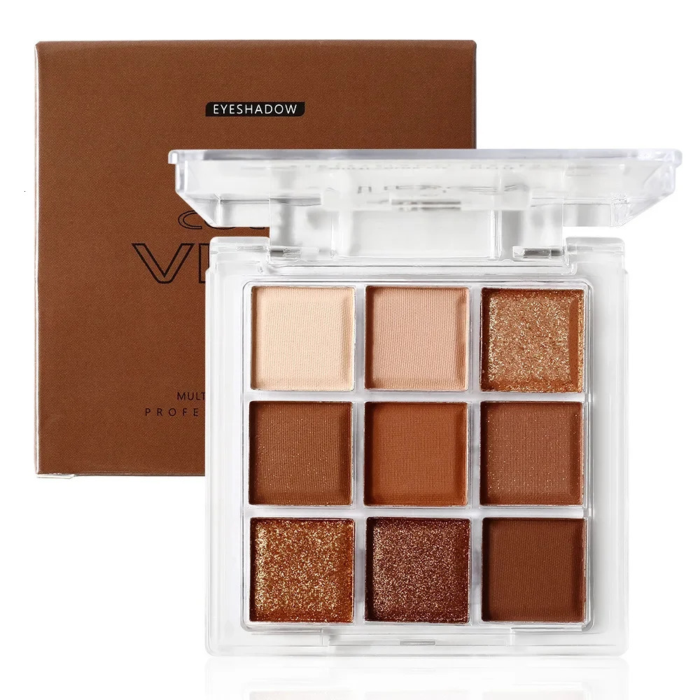 Sexy Charming Deciduous Red Brown Eye Shadow Makeup Palette Chocolate Pearl Glitter Powder Nine Color 241118