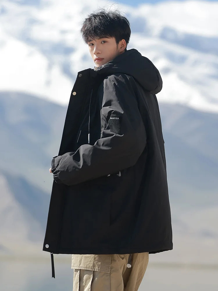 2024 Mens Winter Jacket Thick Warm Parka Coat Korean Fashion Hooded Windbreaker Cotton Padded Thermal Jackets Plus Size 8XL 241120
