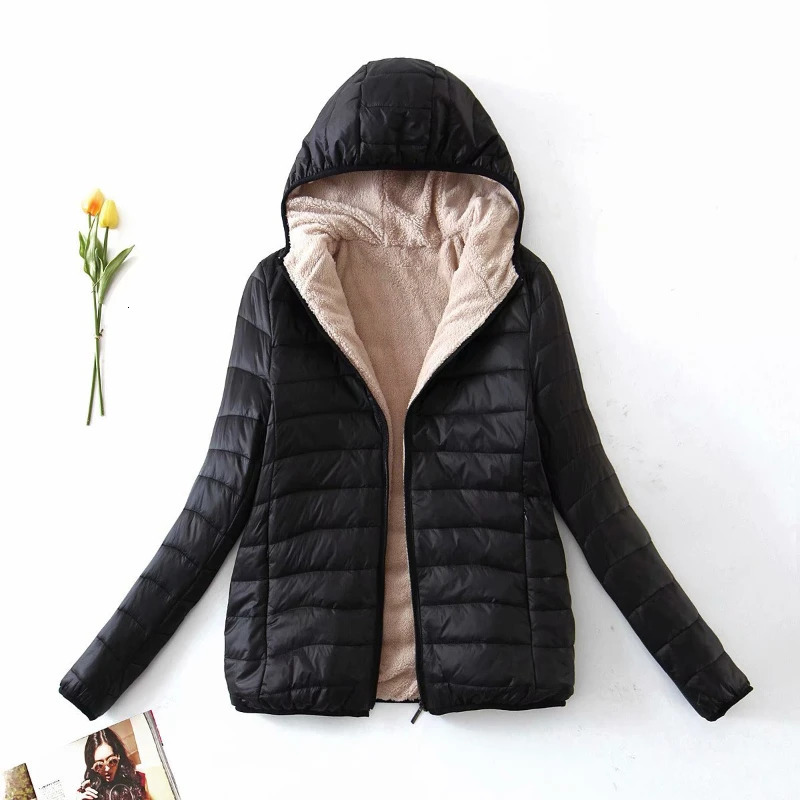 Womens Jacket Parkas Korean Style Fashion Hooded Slim Add Plush Warm Casual Winter Jackets for Women 2024 Coat 241120