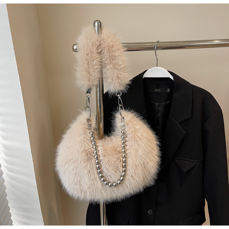 Velvet For Women, Large Capacity New Autumn And Winter Single Shoulder Underarm Bag, Hairy Dumpling Bag Designer Bags Handbags Women