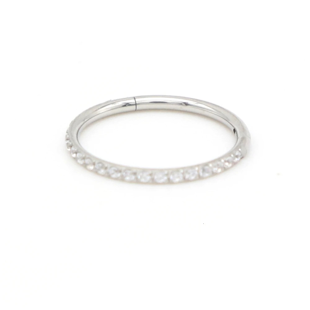 10pcs Thin Clicker Rings 20G 18G Hoop Nose Ring Clear CZ Stone Septum Helix Daith Earring Body Piercing Jewelry Steel 241120