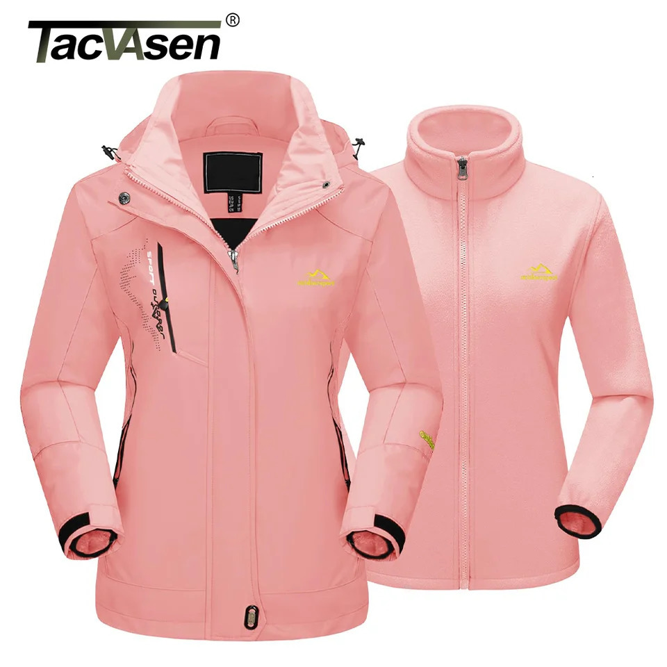 TACVASEN 3 in 1 Winter Fleece Jacket Womens Waterproof Ski Snowboard Jackets Work Rain Coat Outdoor Windbreaker Female Parka 241120