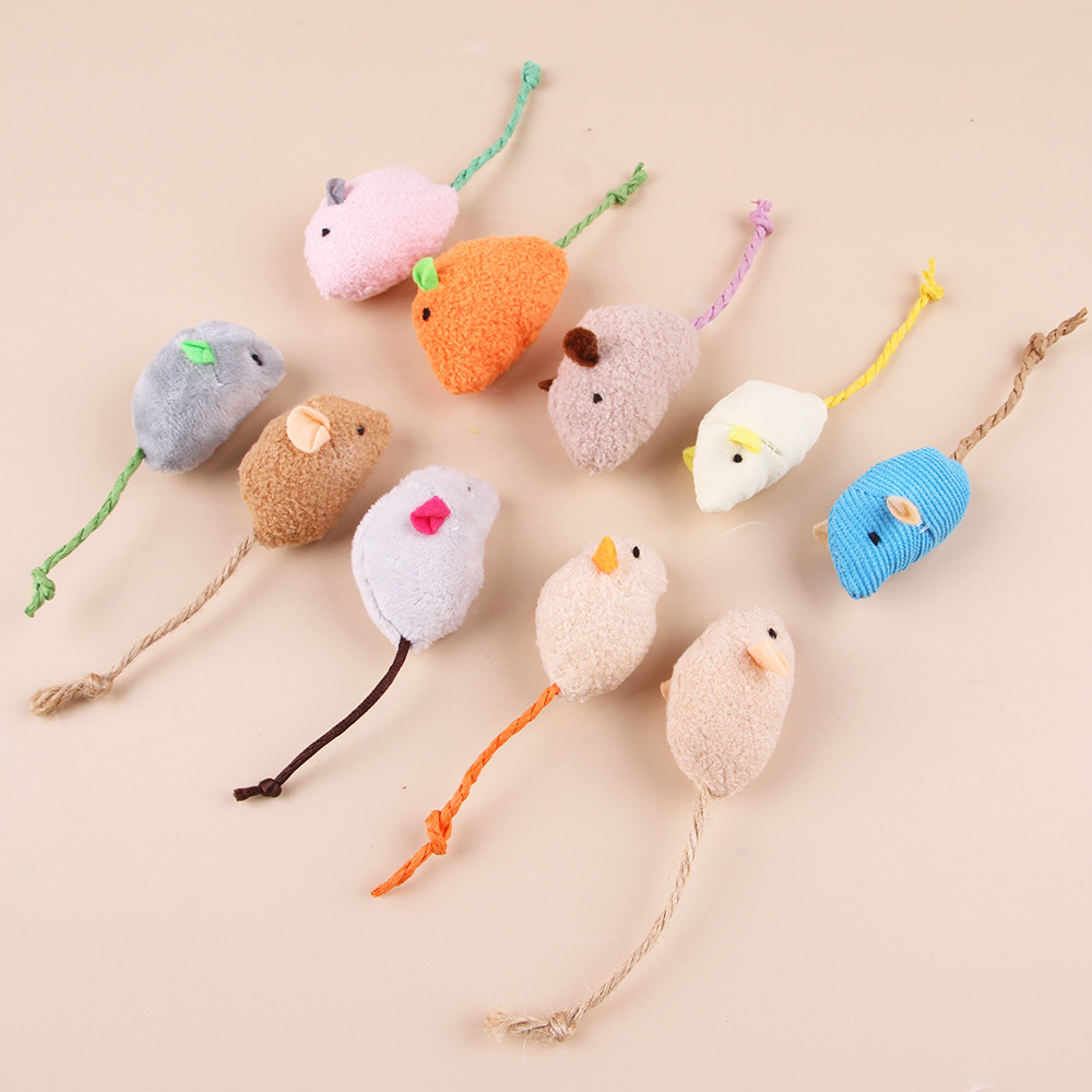 Rattle Cat Mouse Toys Prefilled Catnip Faux Fur Mice Toys Interactive Cat Game Catnip Toys for Indoor Cats toy