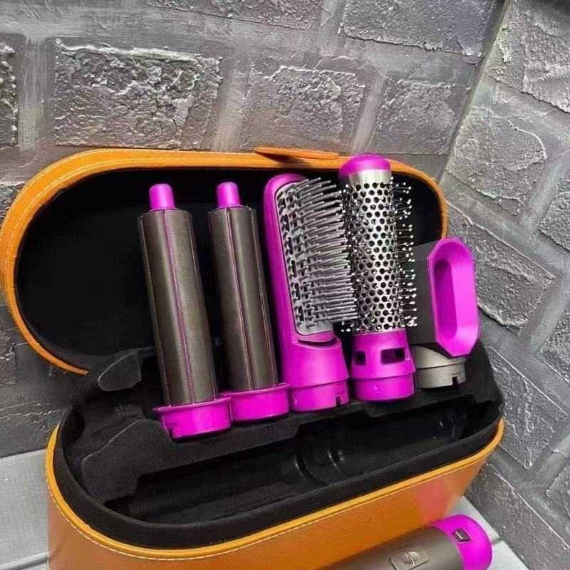 5-in-1 Curling iron Curling straight dual hair styling Fluffy comb Electric integrated blow comb negative ion hair dryer