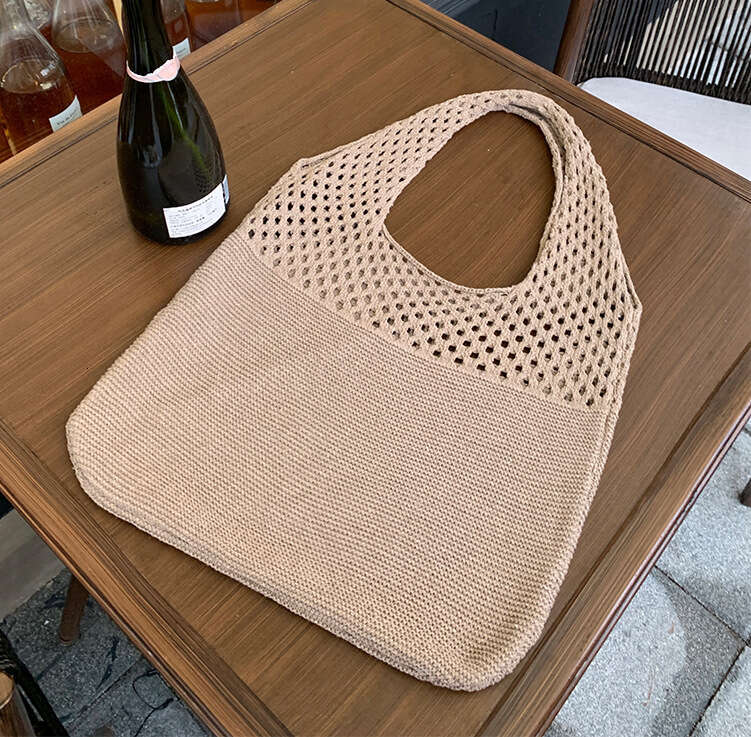 New Japanese And Korean Tote Mesh Hollow Women's Shoulder Knitted Bag Handbag B1