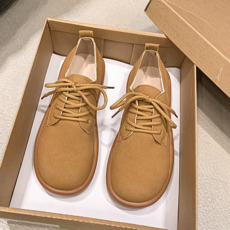 Thick soled full bag Boken shoes British style small leather shoes for women 2024 new spring and autumn wholesale Le Fu shoes Boken single shoes