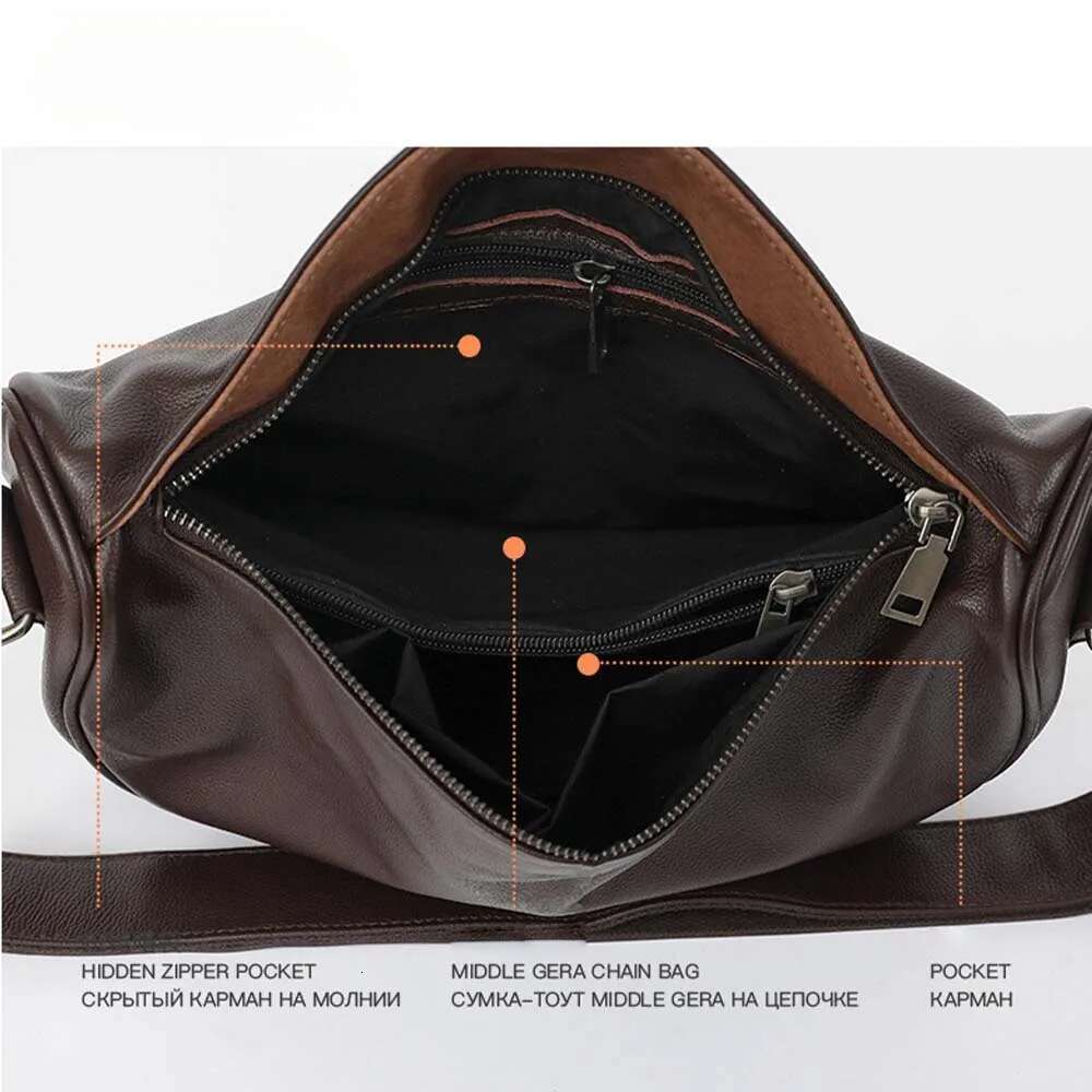 Motingsome Saddle For Women Underarm Cow Hide Leather Bag Small Pouch Fashionable Lady Handbag Travel Pack New