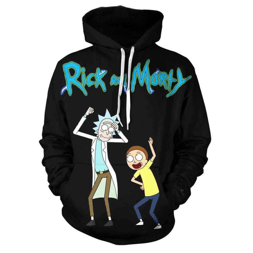 Autumn Winter Trendy Rick and Morty3D Digital Printed Casual Hoodie