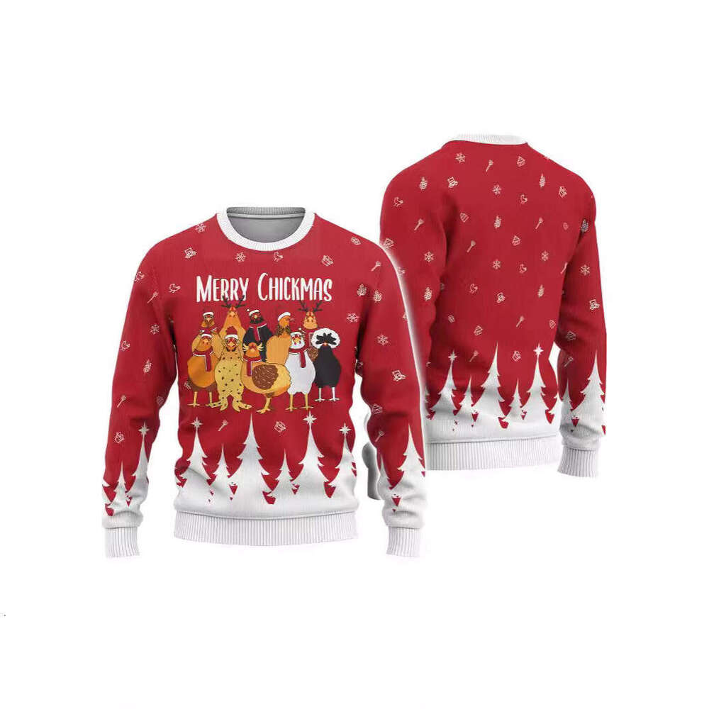 2024 New European American Round Neck Christmas 3D Men's and Women's Printed Hoodie