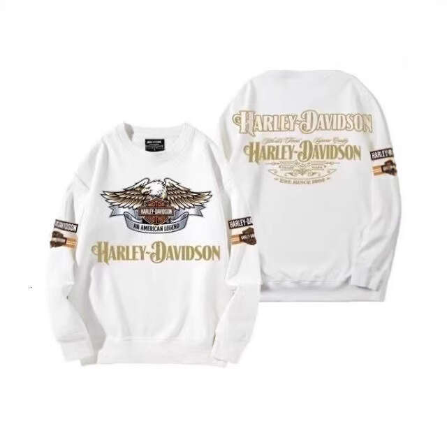 Harley heavy motorcycle 3D digital printed sweater for spring and autumn loose casual round neck sweatshirt
