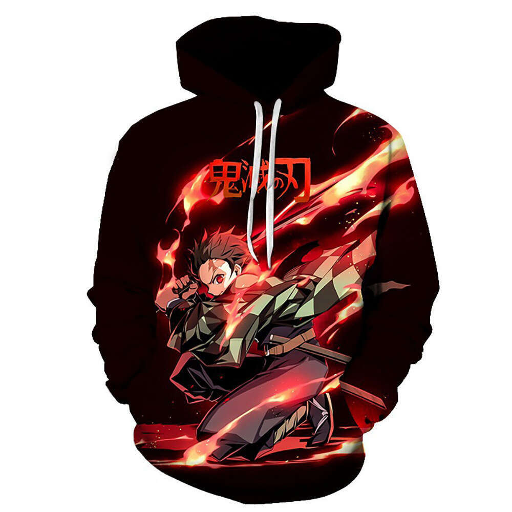 2024 Japanese Anime Demon Slayer 3D Digital Printed Casual Loose Hoodie