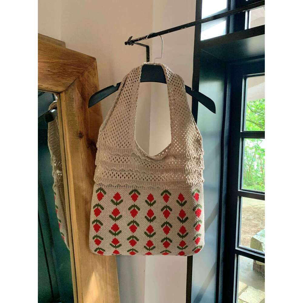 New Wer Tote Retro Mesh Hollow Women's Shoulder Knitted Bag Handbag B2