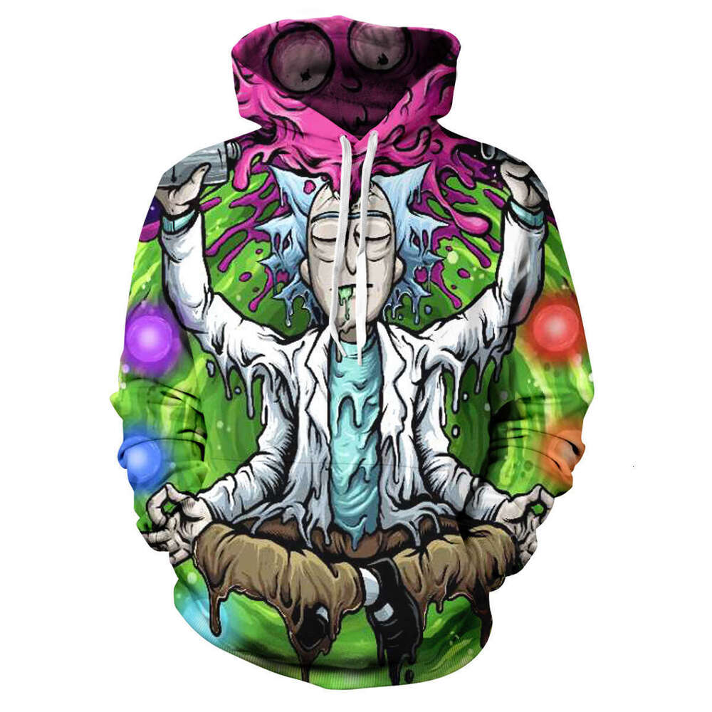 Autumn Winter Trendy Rick and Morty3D Digital Printed Casual Hoodie