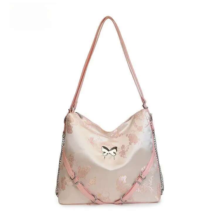 Embroidery Tote Women New Fashion All-In-One Shoulder Bag Network Red Popular Commuter Backpack