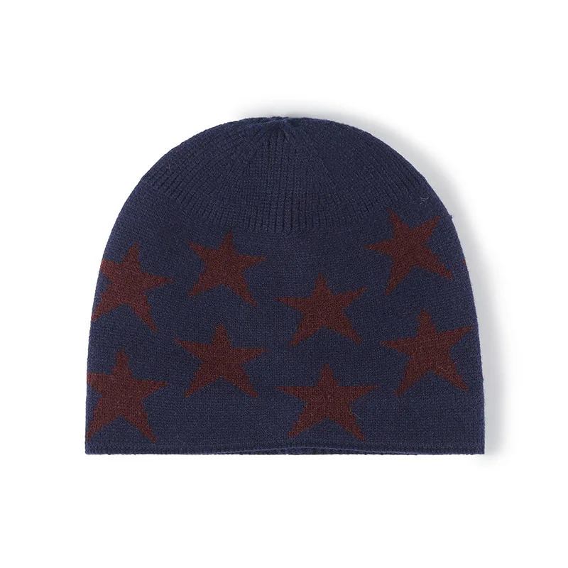 Winter Keep Warm Hat Soft FivePointed Star Fleece Lined Thickened Snug Men Beanie hat Female No Eaves Outdoor Knitted 241125