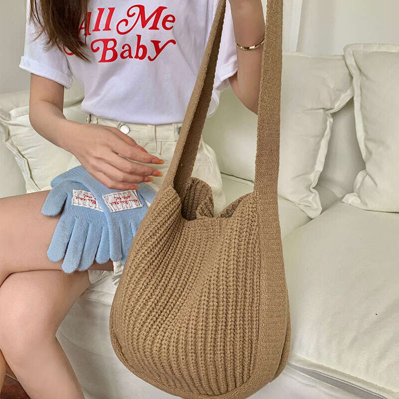 Vintage Handbag, Crossbody Knitted Shopping Women's Shoulder Bag, Tote Bag B2