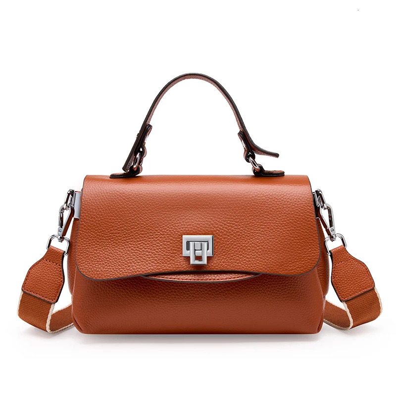 Genuine Leather Top-handle College Woman Fashion Brand Aesthetic Bags Shoulder Female Small Cross Body Bag