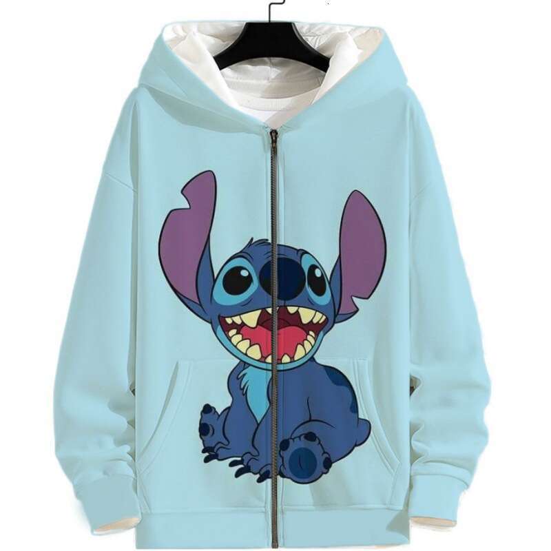 New 2024 Spring/Autumn Cartoon Anime Fashion 3D Printed Zipper Men's and Women's Casual Hoodie