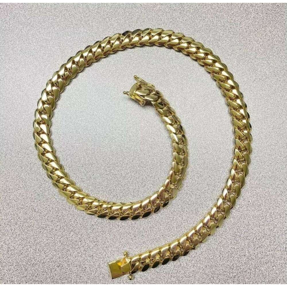 11Mm Miami K Chain Sterg Hip Hop Curb Sier Rapper Men Cuban Necklace