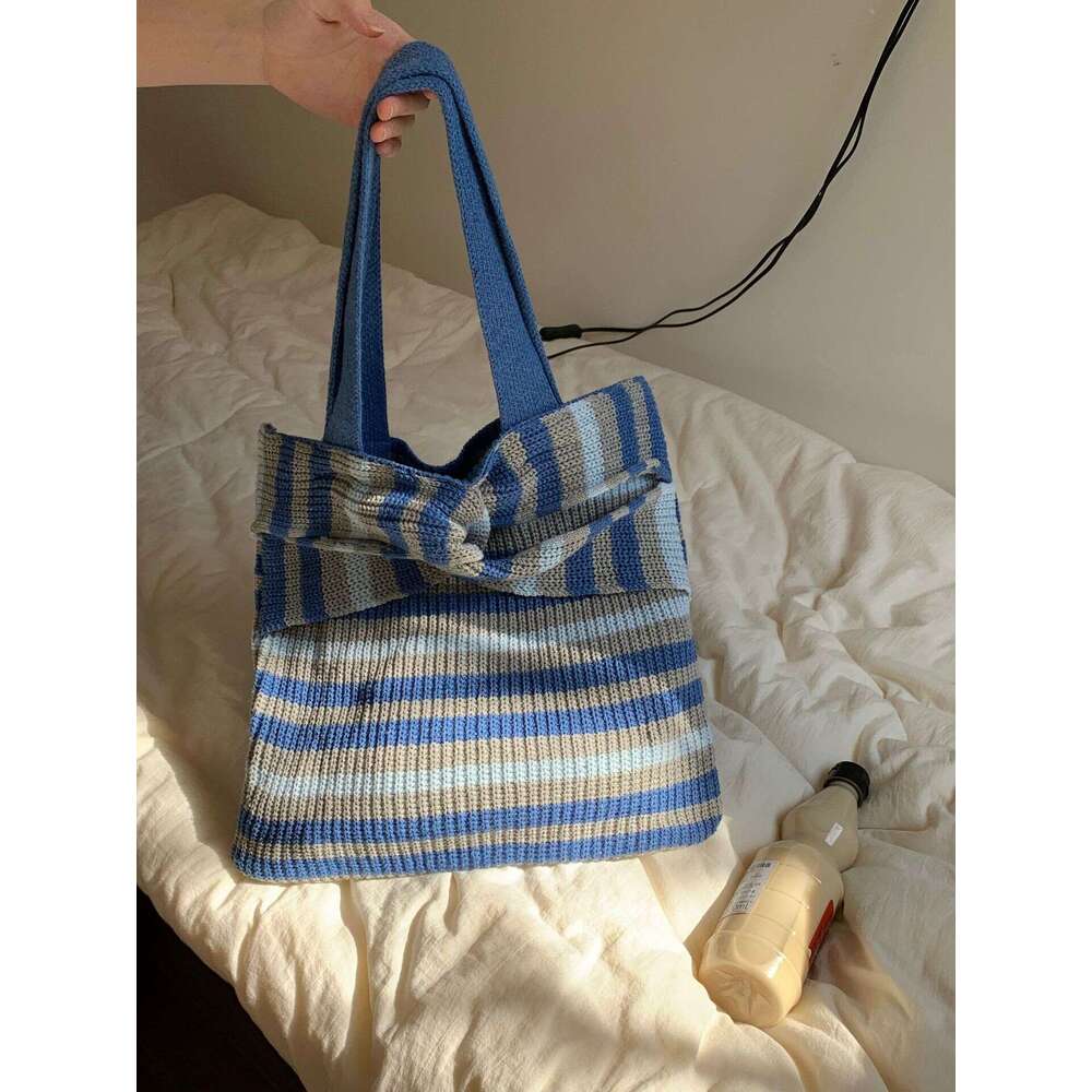 Knitted Vintage Yarn Woven Versatile Women's High-End And Exquisite Crossbody Shoulder Bag, Shopping Bags B2