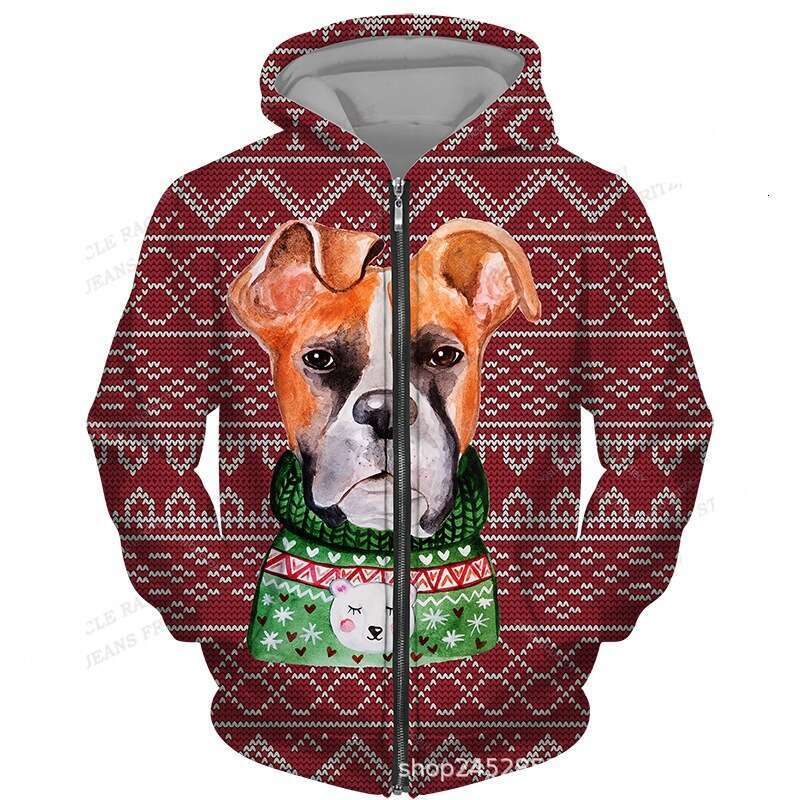 3D hoodie, New Year, men's and women's zipper hoodie set, sports shirt, Christmas party jacket